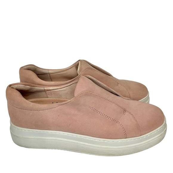 J/Slides Leather Slip On Platform Sneakers Sz 8.5 Pink - Picture 3 of 10
